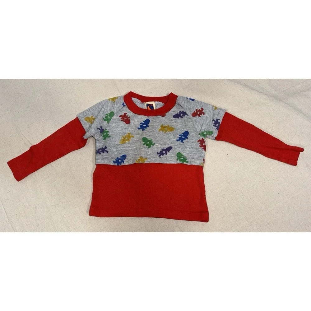 Carter's Vintage 80s 3T Girls Outfit Shirt Skirt‎ Children Around The World Red